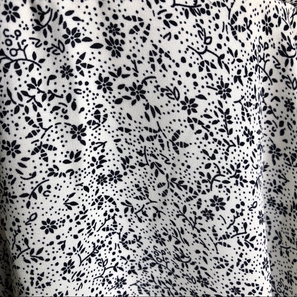 New Black & White Floral Multi Tiered Dress Size M - Picture 15 of 15